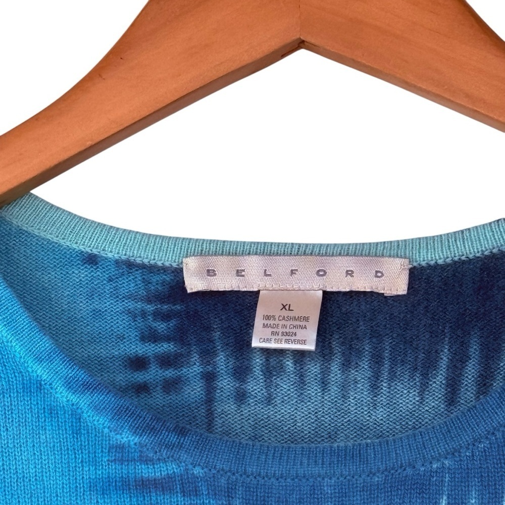 S1 Belford 100% Cashmere Sweater Beautiful Blues SzXL *RARE* - Picture 4 of 8